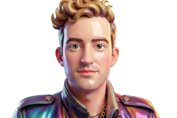 Illustrated avatar of Nick Eschen: swept blond hair and an iridescent jacket.