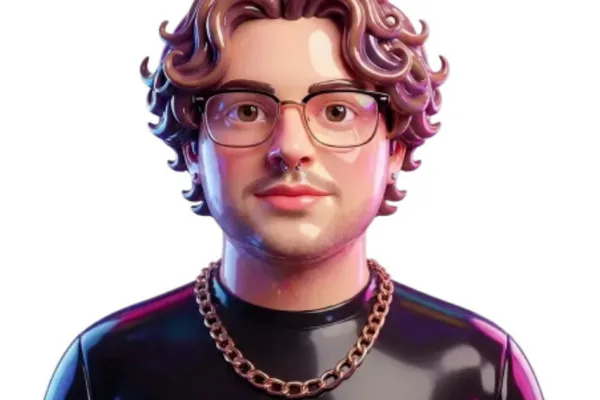 Illustrated avatar of Tony Loehr: curly hair, glasses, a black top and a gold chain.